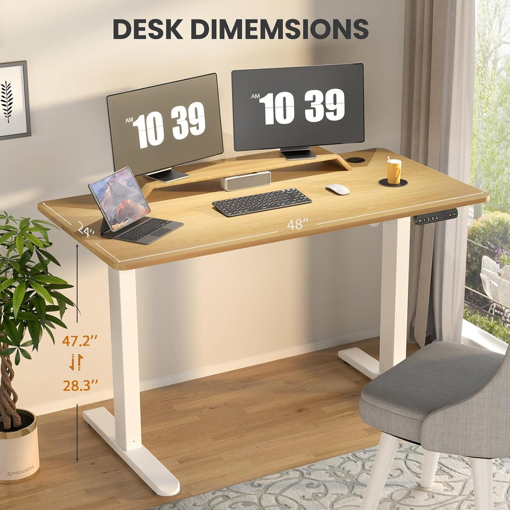 Adjustable Standing Desk 48 x 24 Maple k7p