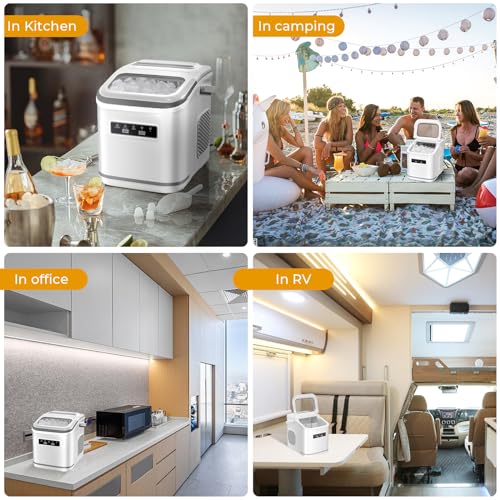 Countertop Ice Maker Portable Bullet Ice Machine Self-Cleaning with Ice Scoop Basket a7