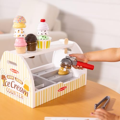 Wooden Ice Cream Counter Play Set 28pcs a7