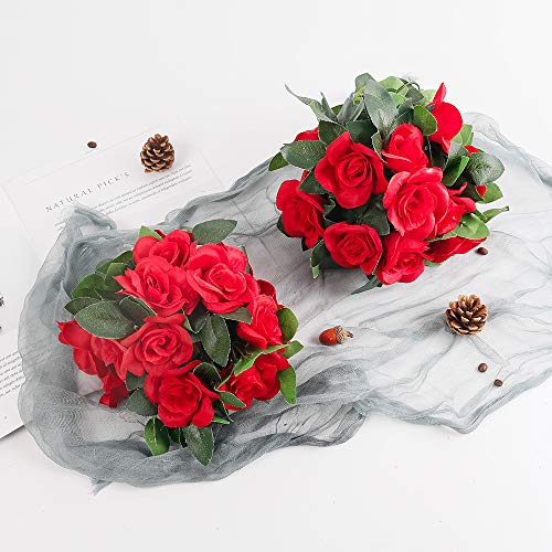 Rose Garlands Artificial Vines 4PCS Red a7