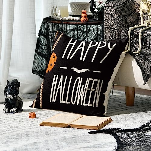 Halloween Black Cat Throw Pillow Covers 16x16 Set of 4 k7