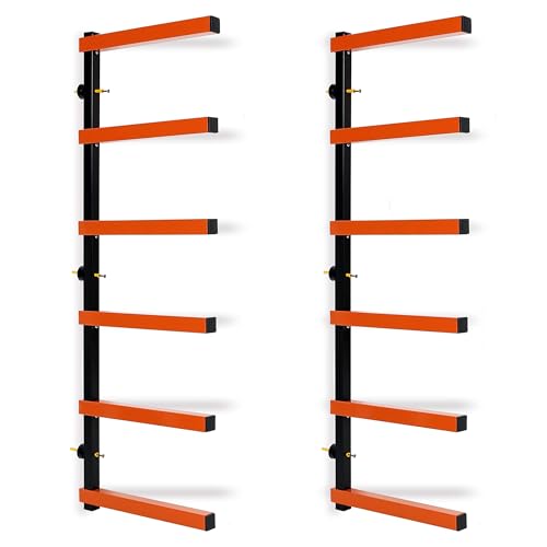 Steel Wall Mounted 6-Tier Lumber Storage Rack a7k