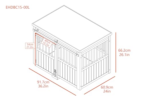 Sliding Barn Door Dog Crate Large Grey k7p