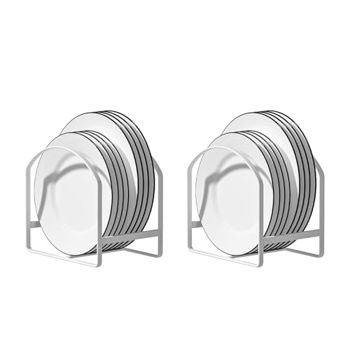 Plate Holder Organizer Large Dish Storage Rack Upright Cabinet Drying Metal Stand Black k7