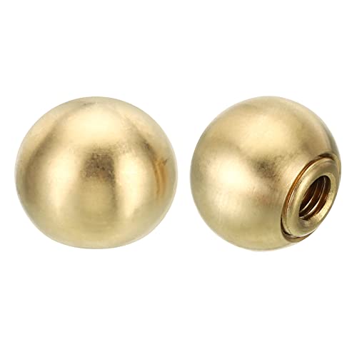 PATIKIL 25mm Brass Ball Lamp Finials Caps Knob, 2 Set Lamp Shade Decoration Screw Cap Nuts for Furniture Lighting