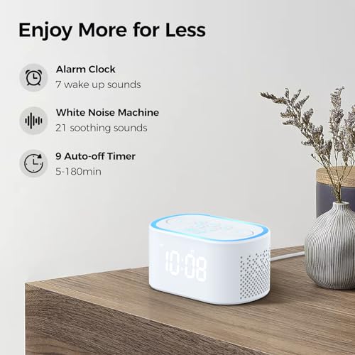 Digital Alarm Clock & White Noise Machine with 21 Sounds k7