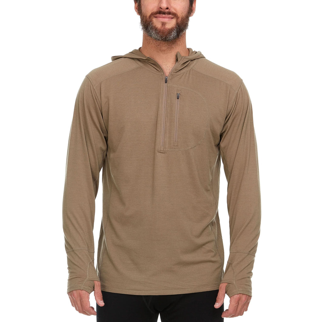 Men's Wool Quarter Zip Sun Hoodie Microweight k7
