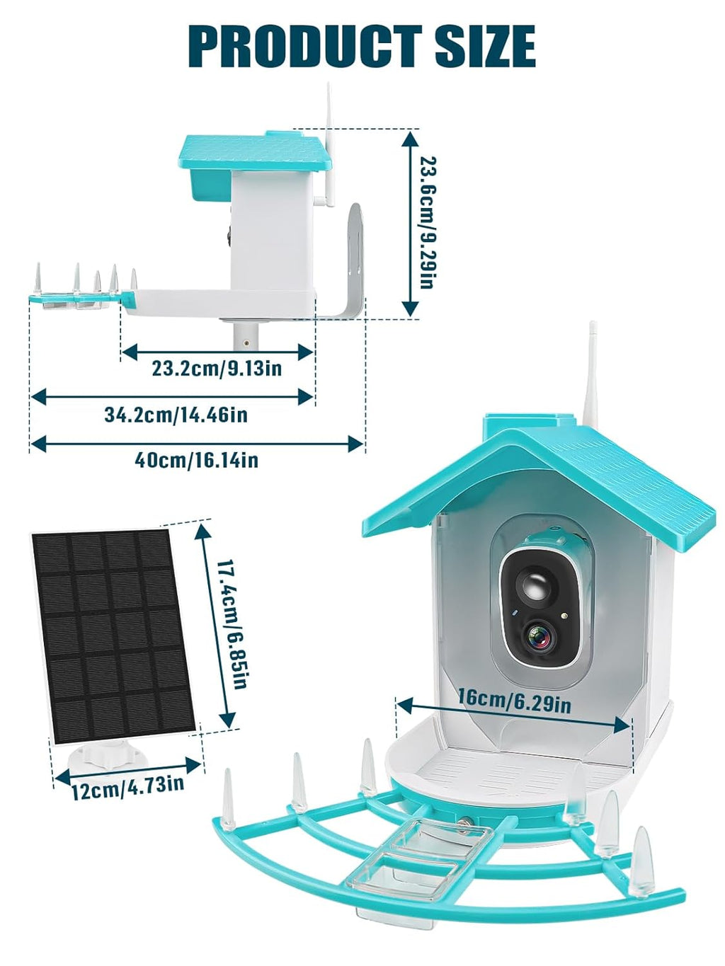 Bird Feeder with Camera Solar Powered 1080P HD Video AI Identify k7m
