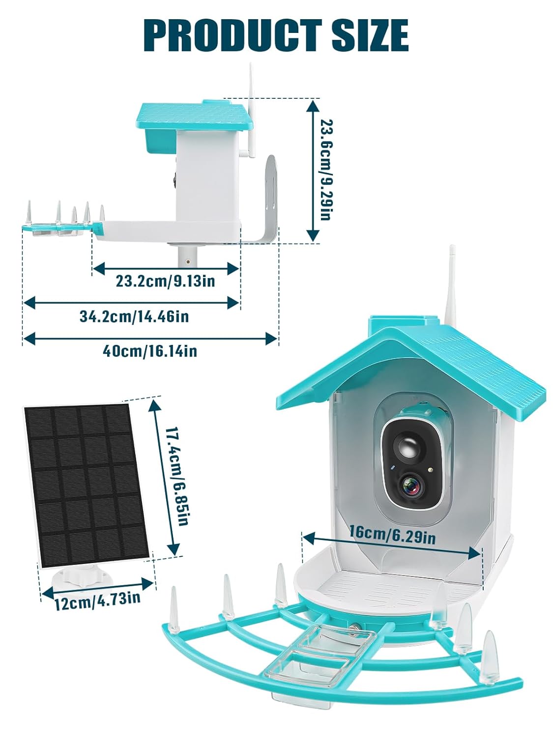 Bird Feeder with Camera Solar Powered 1080P HD Video AI Identify k7m