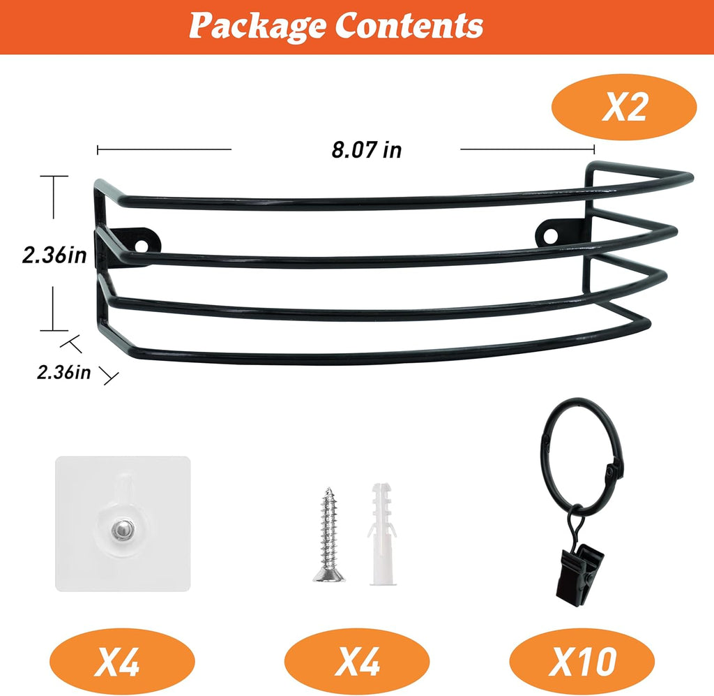 Wall Hat Rack with 10 Clips for Cap Storage, Black a7
