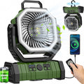 20000mAh Rechargeable Portable Camping Fan, USB Battery Operated Powered Shaking Head Fan with LED Lantern, 4 Speed 4 Timing Outdoor Tent Fan for Camping with Remote & Hook for Fishing,Travel, Jobsite