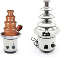 4-Tier Chocolate Fondue Fountain - Electric Stainless Steel Chocolate Melts Dipping Warmer Heated Melting Machine Commercial