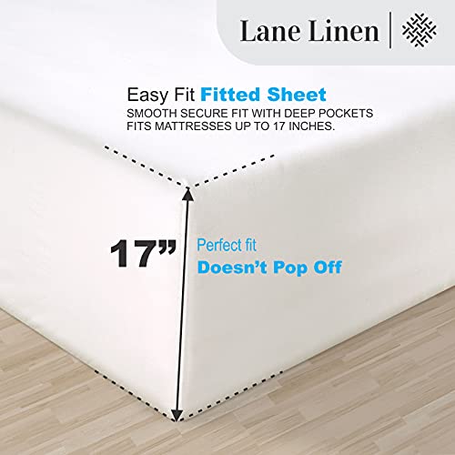 Egyptian Cotton Queen Sheet Set 4PC Sateen Weave Deep Pocket White k7