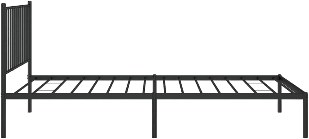 Metal Bed Frame with Headboard Black 39.4x78.7 k7p