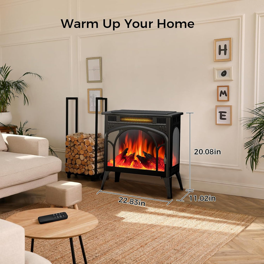 Electric Fireplace Heater with Remote Control and Timer a7