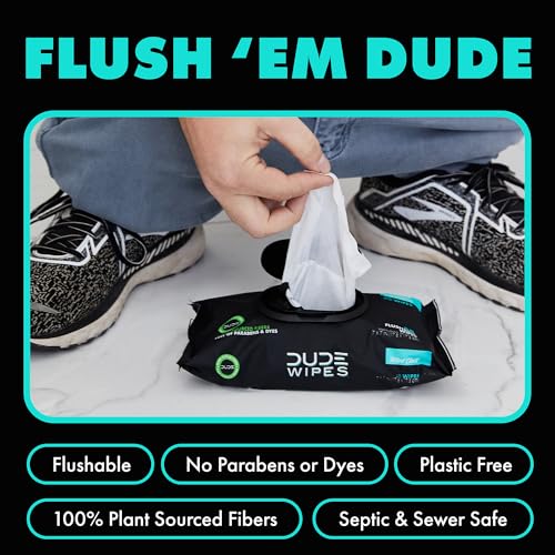 Flushable Mint Chill Adult Wet Wipes, 48 Count, Septic Safe k7m