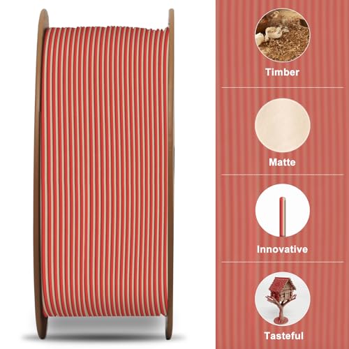 Wood PLA Filament 1.75mm Multicolor 3D Printer Material Dark Mahogany Walnut k7