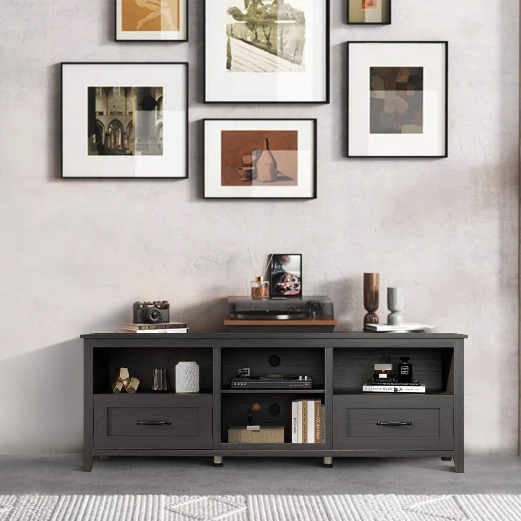 Black TV Stand with Drawers for Living Room a7