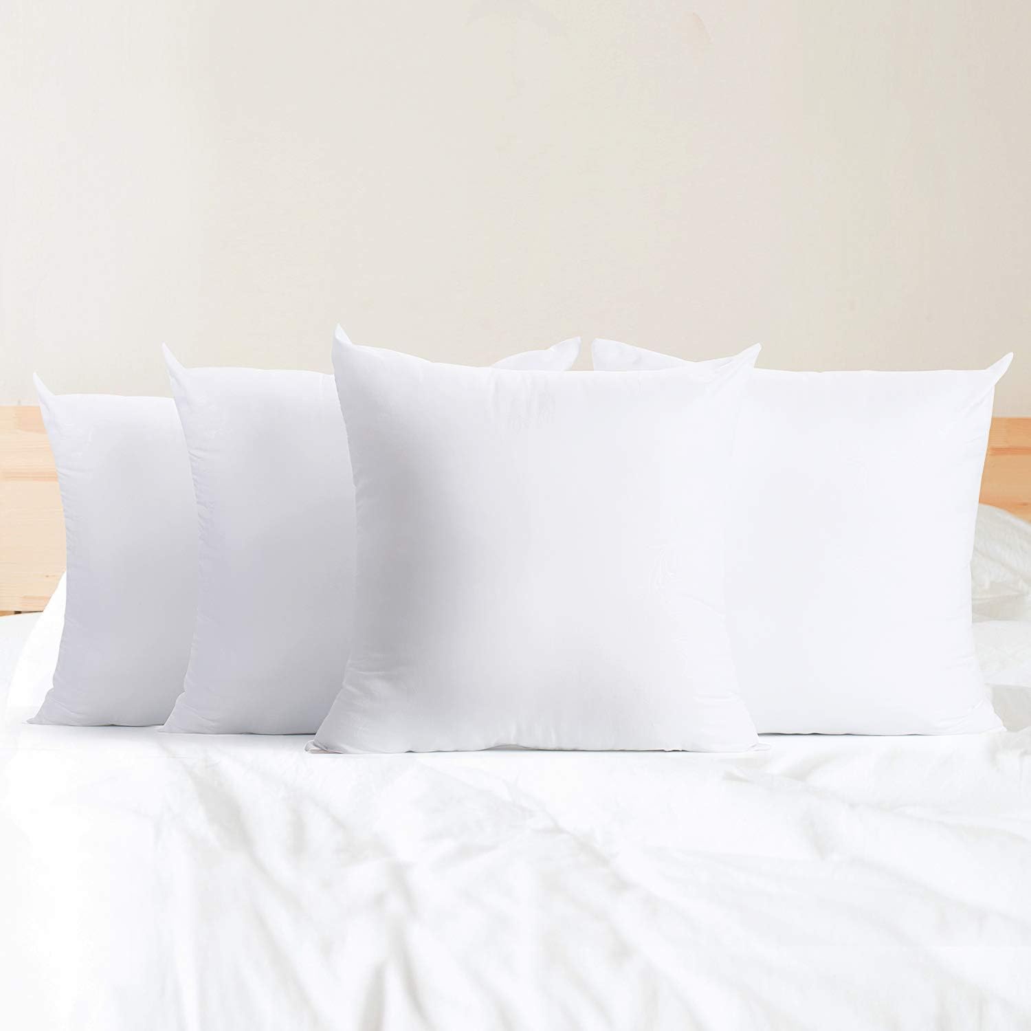 18x18 Pillow Inserts Outdoor Pack of 4 Water Resistant Hypoallergenic Square Cushion Stuffer Forms a7