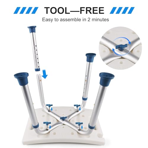 Shower Stool with Height Adjustable Seat, 500 lbs Capacity a7