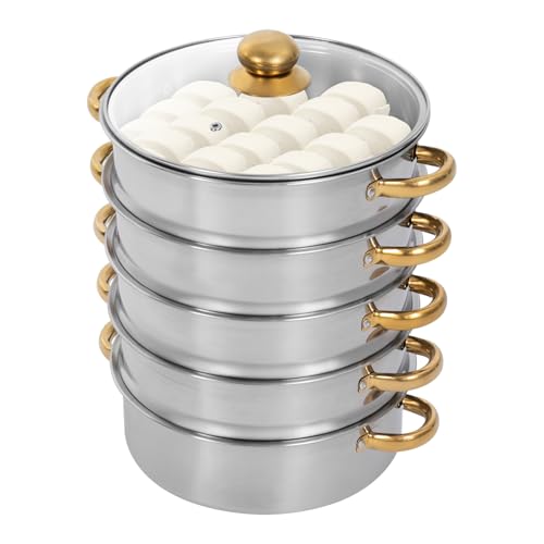 Stainless Steel Steamer Pot 28cm with Glass Lid a7
