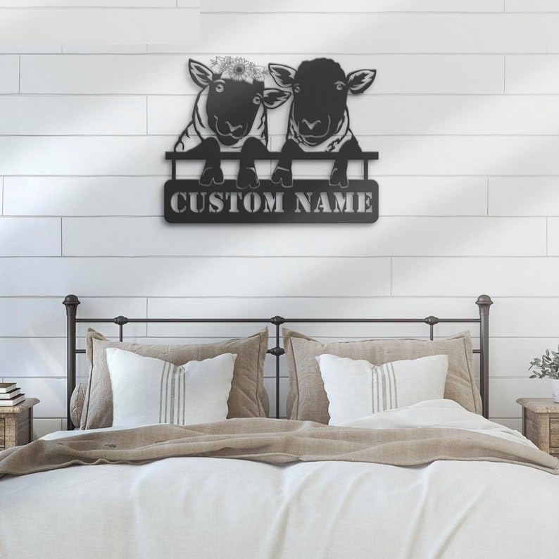 Metal Wall Art LED Light Personalized Heart Infinity Sign Home Decor A7k