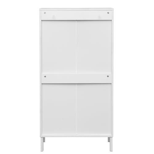 Natural Rattan Narrow Shoe Cabinet with 3 Flip Drawers a7k