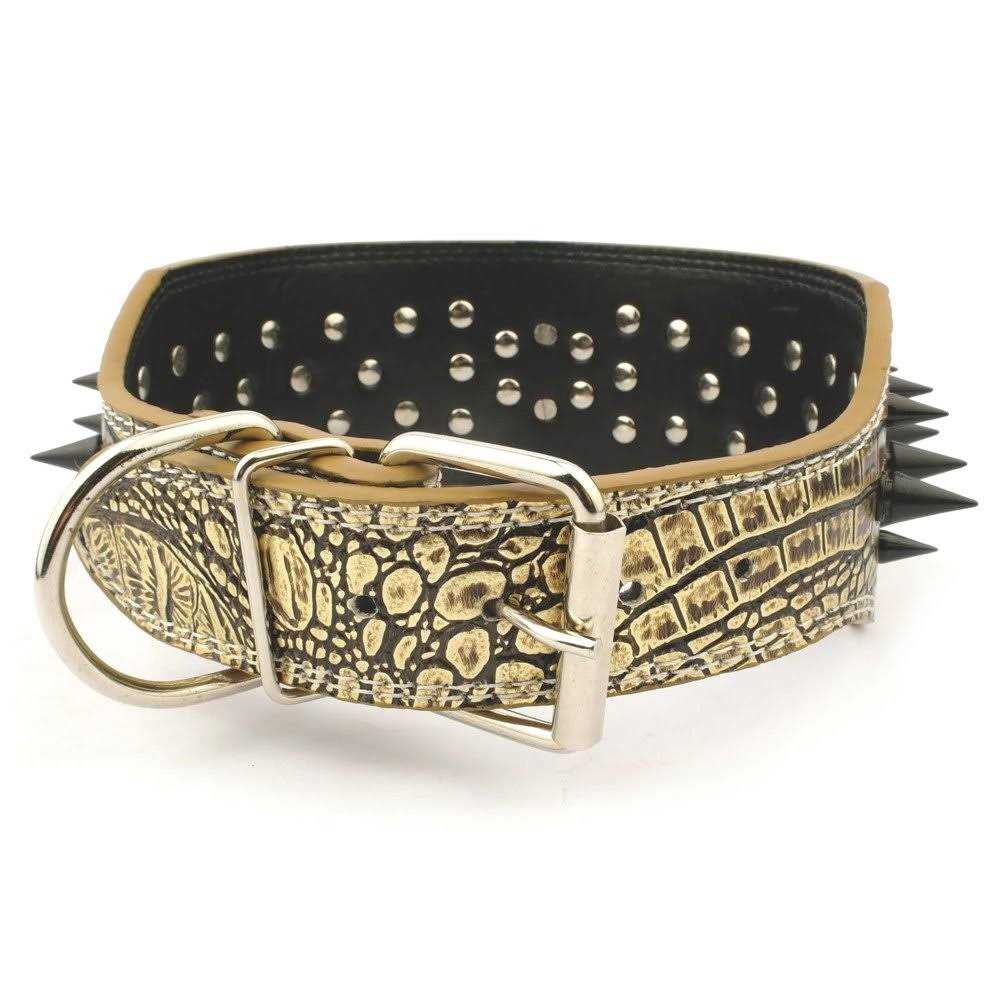 Spiked Leather Dog Collar for Medium Dogs Training Walking q7k