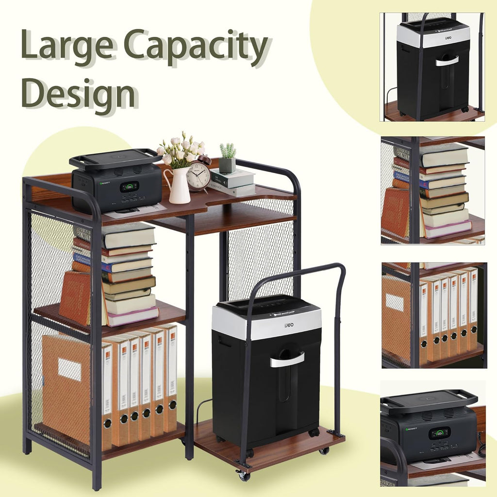 Printer Stand with Storage 3 Tier Adjustable Rack for Home Office k7m