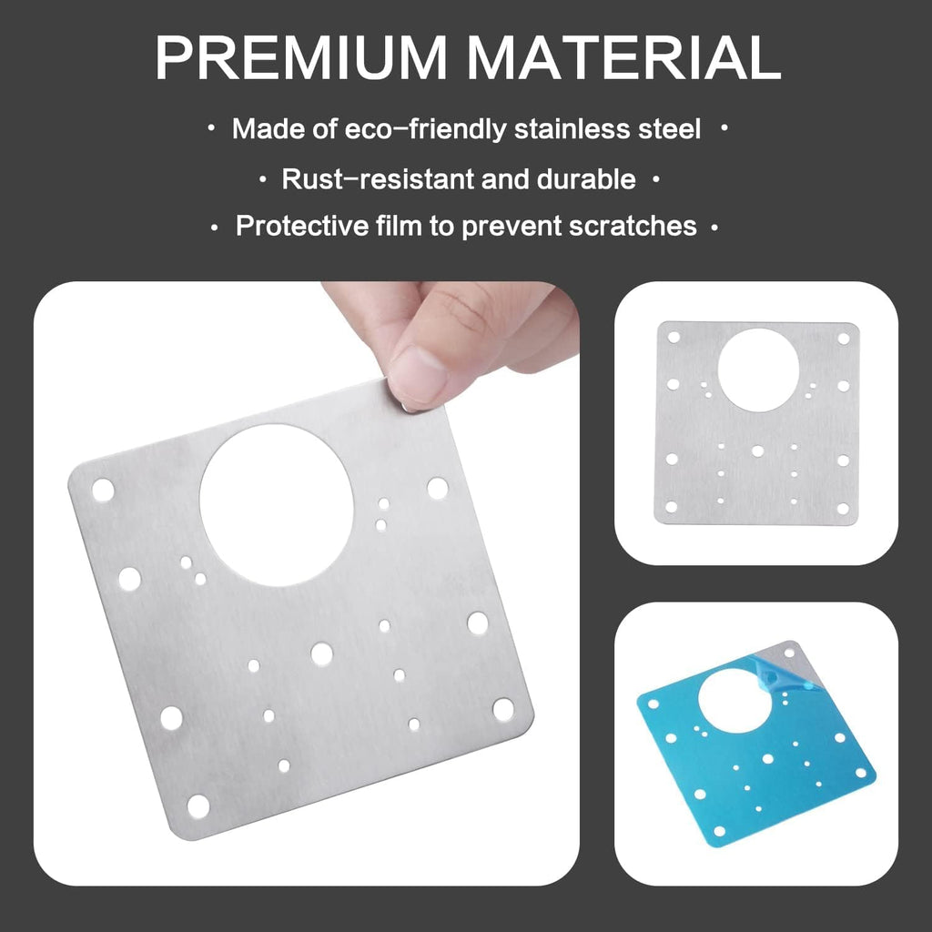 16pack Hinge Repair Plate, Stainless Steel Cabinet Hinge Repair Plate kit, Hinge Repair Brackets with Mounting Screws for Protecting Wooden Kitchen Cabinet Door