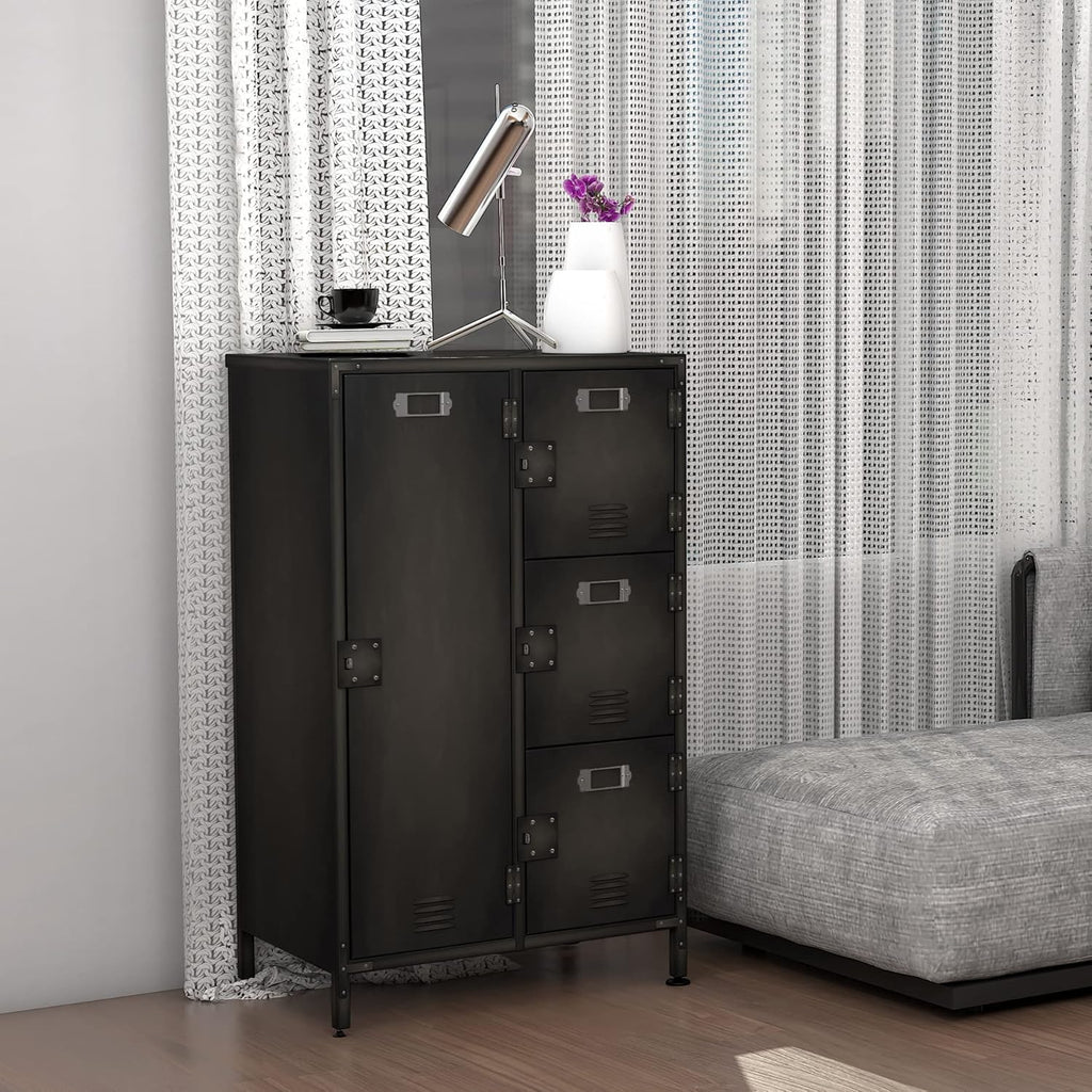 Metal Locker Storage Cabinet 4 Door Steel Wardrobe k7