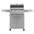 Monument Grills Outdoor Barbecue Stainless Steel 3 Burner Propane Gas Grill, 48,000 BTU Patio Garden Grill with Side Burner and LED Controls, Mesa325, Black