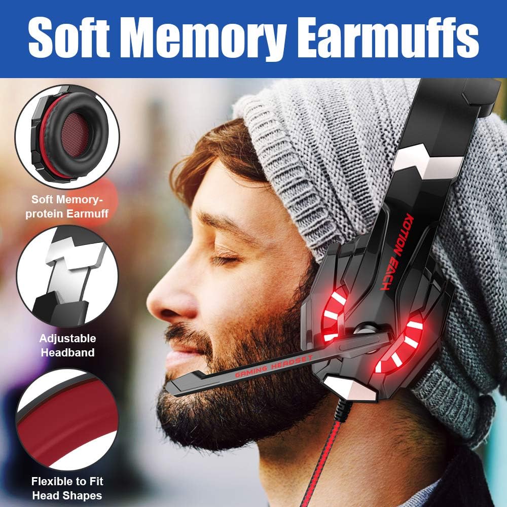 Gaming Headset for PS4 PC Xbox One Noise Cancelling Over Ear with Mic k7x