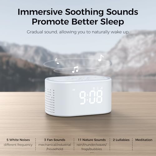 Digital Alarm Clock & White Noise Machine with 21 Sounds k7
