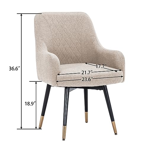 Swivel Dining Chairs with Arms Set of 2 Upholstered Gray a7