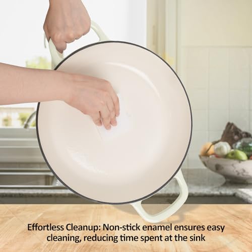 Enameled Cast Iron Dutch Oven 3.8 Quart with Lid, Oven Safe to 500°F k7m