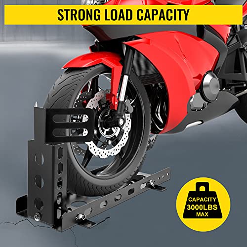 Motorcycle Front Tire Chock 3000 lbs for 14-22 Inch Wheels Steel Stand a7