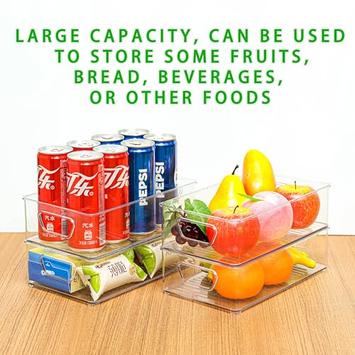 Clear Plastic Storage Bins for Pantry and Fridge, Stackable, 2 Pack a7