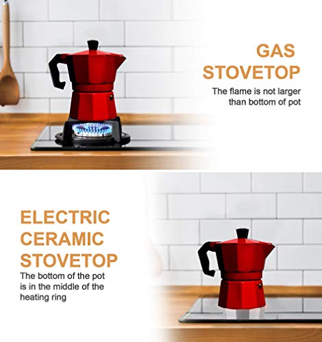 Aluminum Moka Stove Coffee Maker with Mug, 3 Espresso Cup 5 oz k7