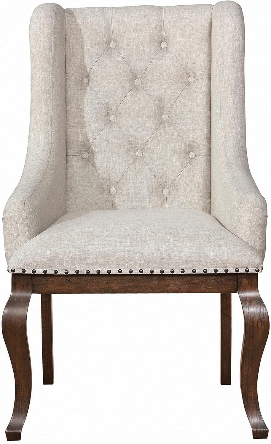 Arm Chairs with Button Tufting and Nailhead Trim Set of 2 k7m