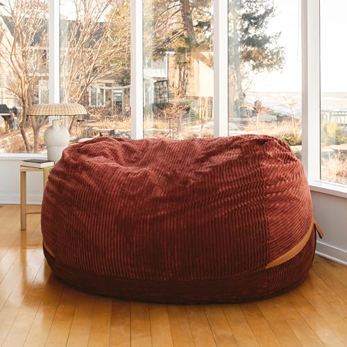 Giant Bean Bag Chair with Removable Cover, Deep Terracotta Plush a7