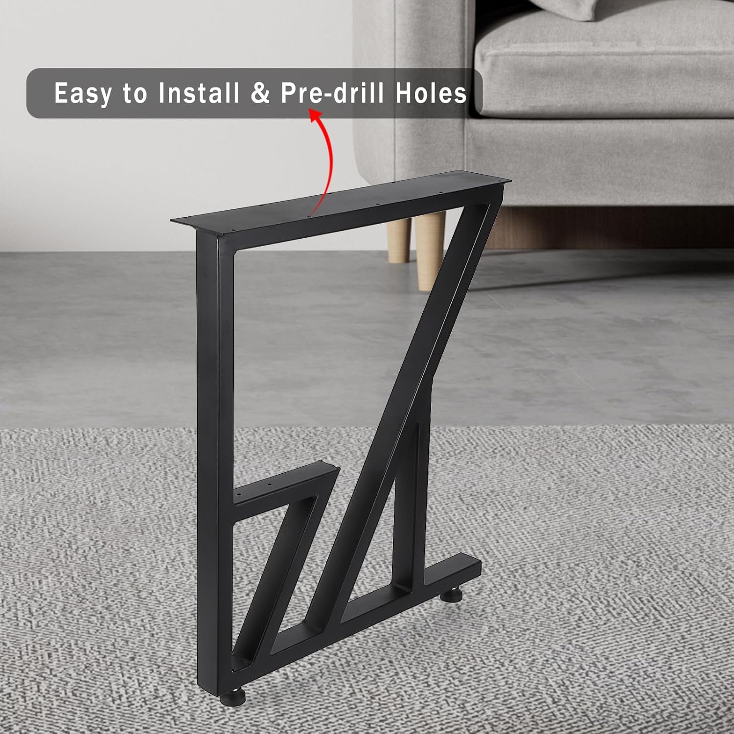 Metal Table Legs 28x124 Black Industrial Rustic Design for Dining Coffee Writing Garden Tables 2PCS k7