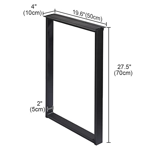 Metal Table Legs H-Shape 28in Matte Black 2 Pack a7