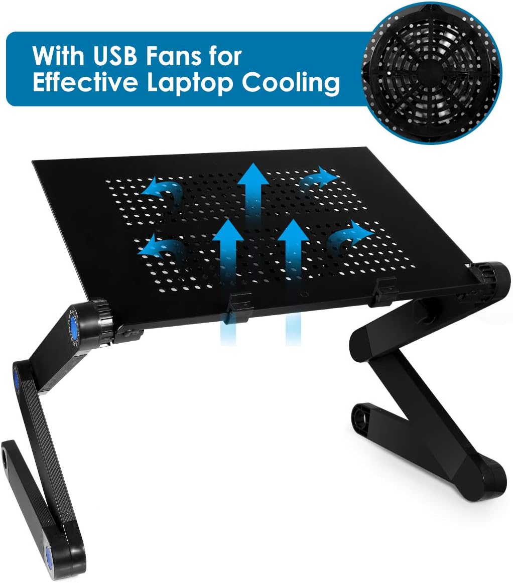 Foldable Aluminum Laptop Desk with Cooling Fan m7