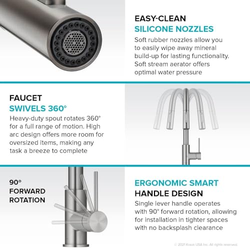 Modern Single-Handle Touch Kitchen Faucet with Pull Down Sprayer a7