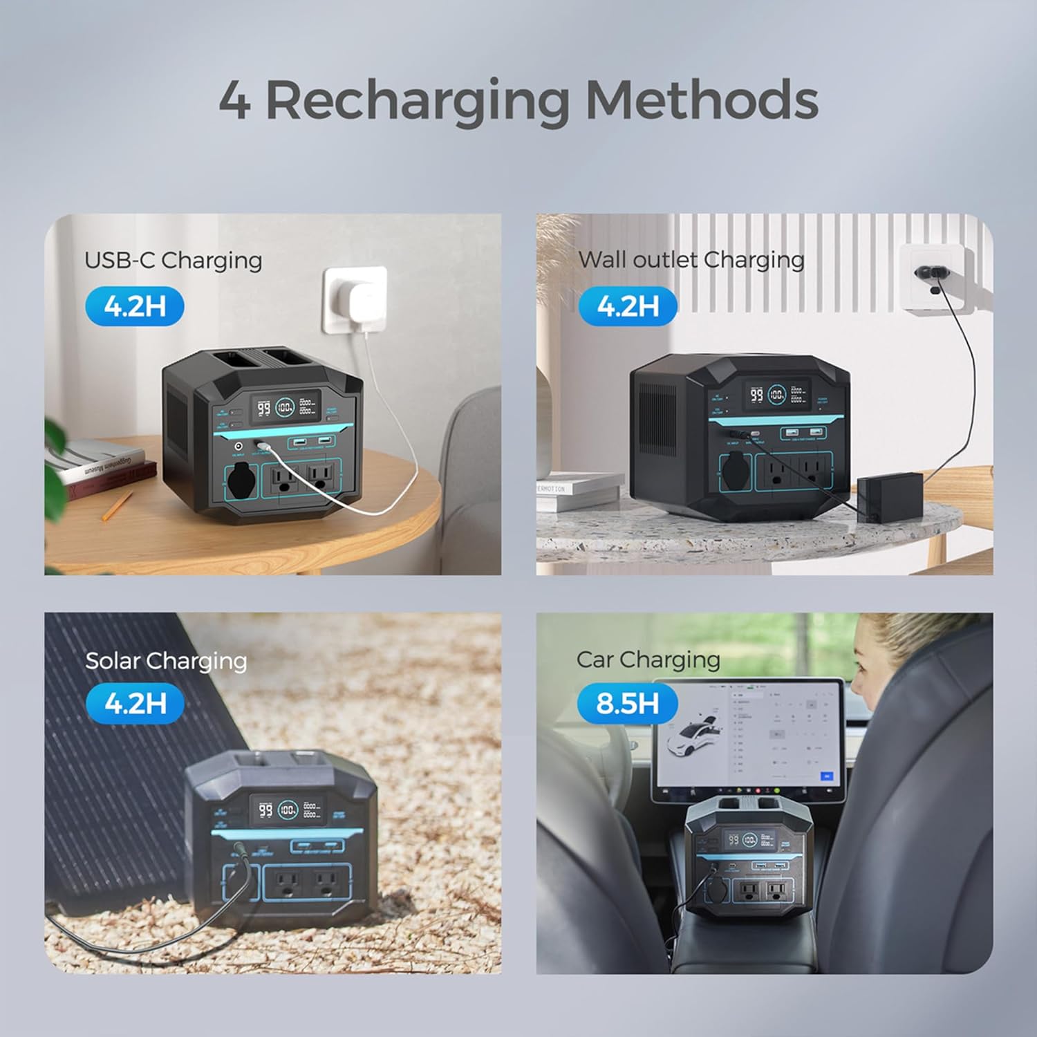 Portable Power Station 222Wh Lithium Battery Solar Generator a7