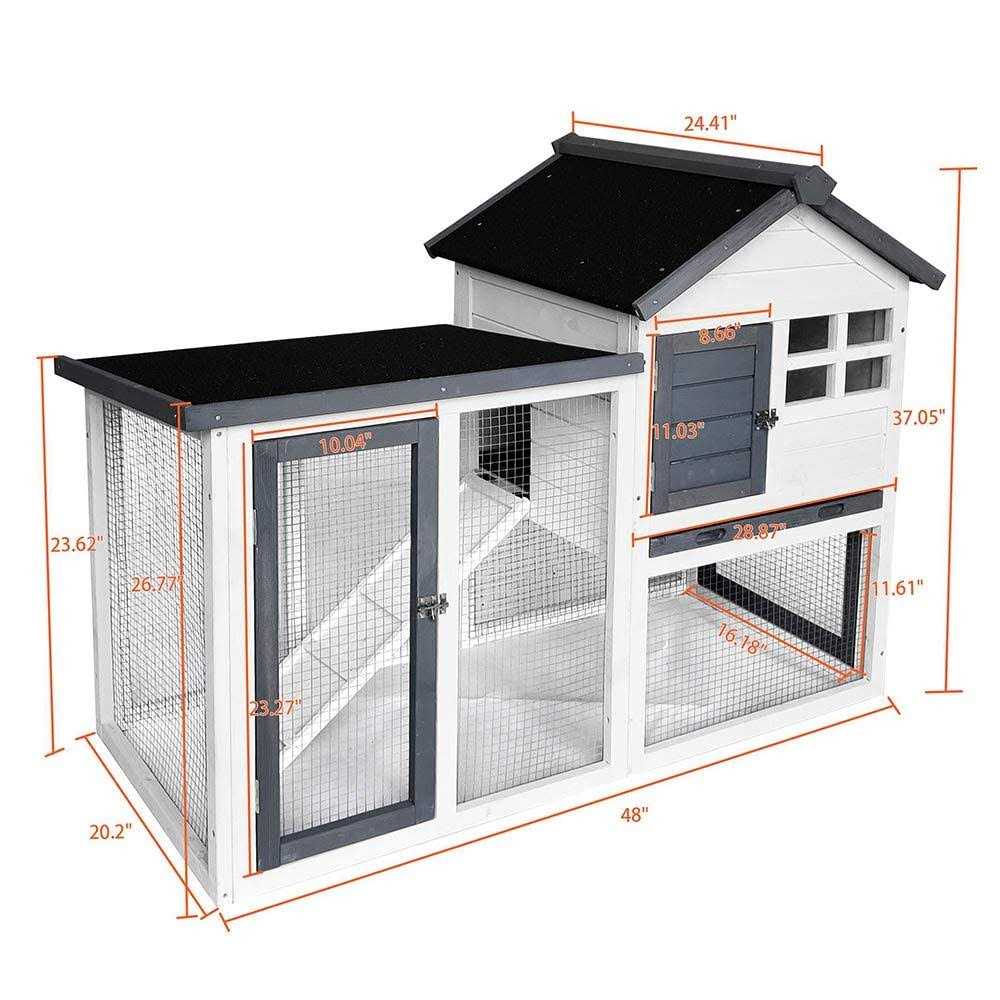Rabbit Hutch Indoor Outdoor Wood House Pet Cage for Small Animals k7m