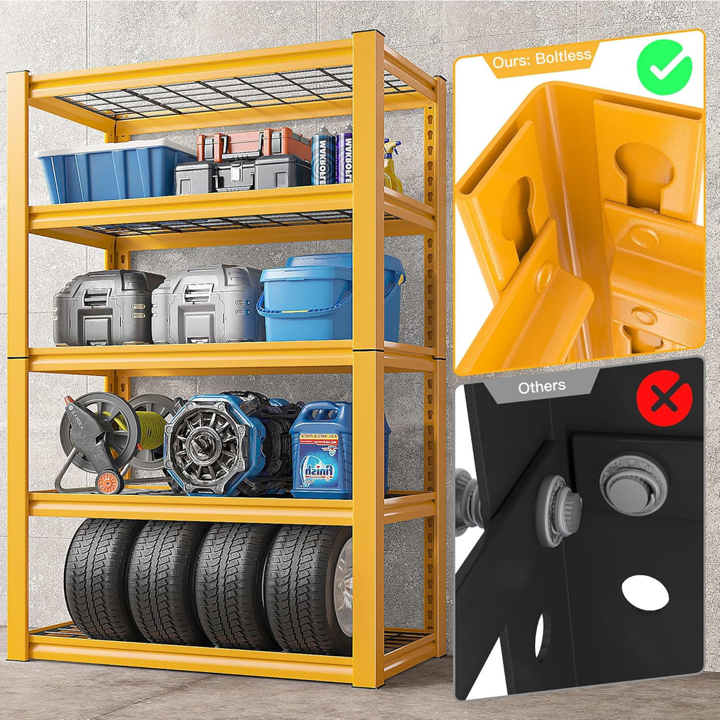 Garage Shelving Heavy Duty 5-Tier Adjustable Metal Storage Rack 72H k7