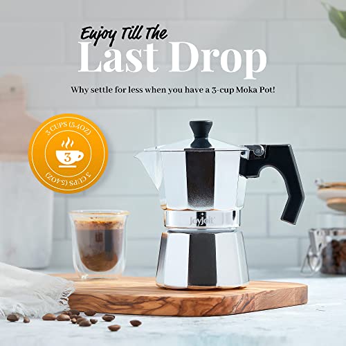 Moka Pot 3 Cup Stovetop Espresso Maker Aluminum Coffee Percolator a7