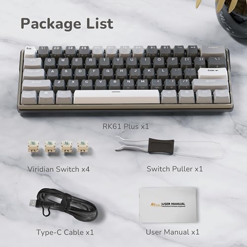 RK61 Plus Wireless Gaming Keyboard 60% Mechanical RGB Hot Swappable Pc